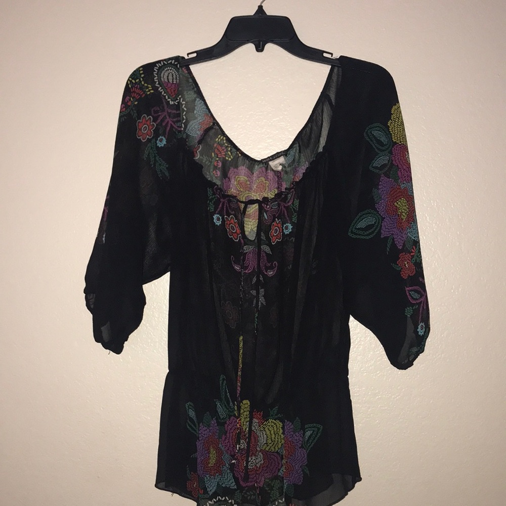 Sheer floral blouse